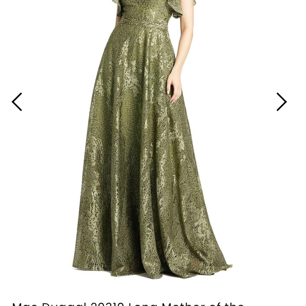 MacDuggal elegant olive color dress size 6